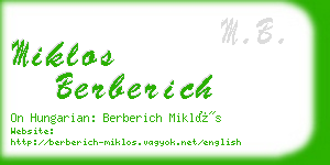 miklos berberich business card